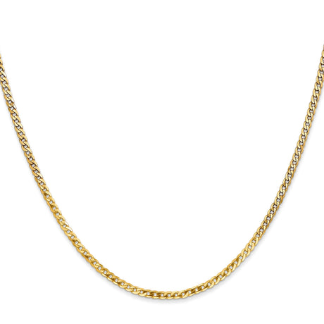 14K Yellow Gold 2.2 mm Curb Chain Necklace, Polished