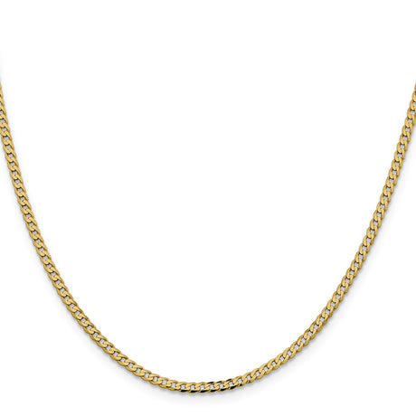 14K Yellow Gold 2.3 mm Curb Chain Necklace, Polished