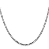 14K White Gold 2.9 mm Curb Chain Necklace, Polished