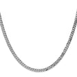 14K White Gold 3.9 mm Curb Chain Necklace, Polished