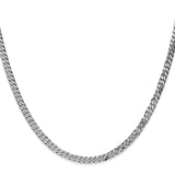 14K White Gold 3.9 mm Curb Chain Necklace, Polished