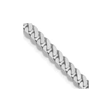 14K White Gold 3.9 mm Curb Chain Necklace, Polished detail view