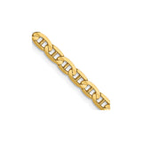 14K Yellow Gold 3 mm Polished Chain Necklace, Solid detail view