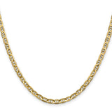 14K Yellow Gold 3.75 mm Polished Chain Necklace, Solid