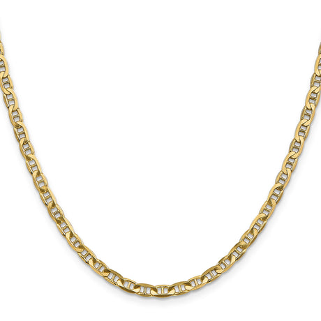 14K Yellow Gold 3.75 mm Polished Chain Necklace, Solid