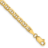 14K Yellow Gold 3.75 mm Polished Chain Bracelet, Solid