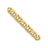 14K Yellow Gold 3.75 mm Polished Chain Necklace, Solid detail view