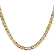 14K Yellow Gold 4.5 mm Polished Chain Necklace, Solid