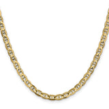14K Yellow Gold 4.5 mm Polished Chain Necklace, Solid