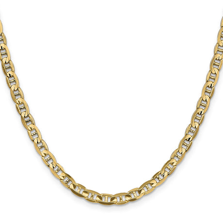 14K Yellow Gold 4.5 mm Polished Chain Necklace, Solid