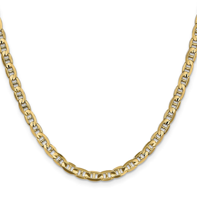 14K Yellow Gold 4.5 mm Polished Chain Necklace, Solid