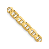 14K Yellow Gold 4.5 mm Polished Chain Necklace, Solid detail view