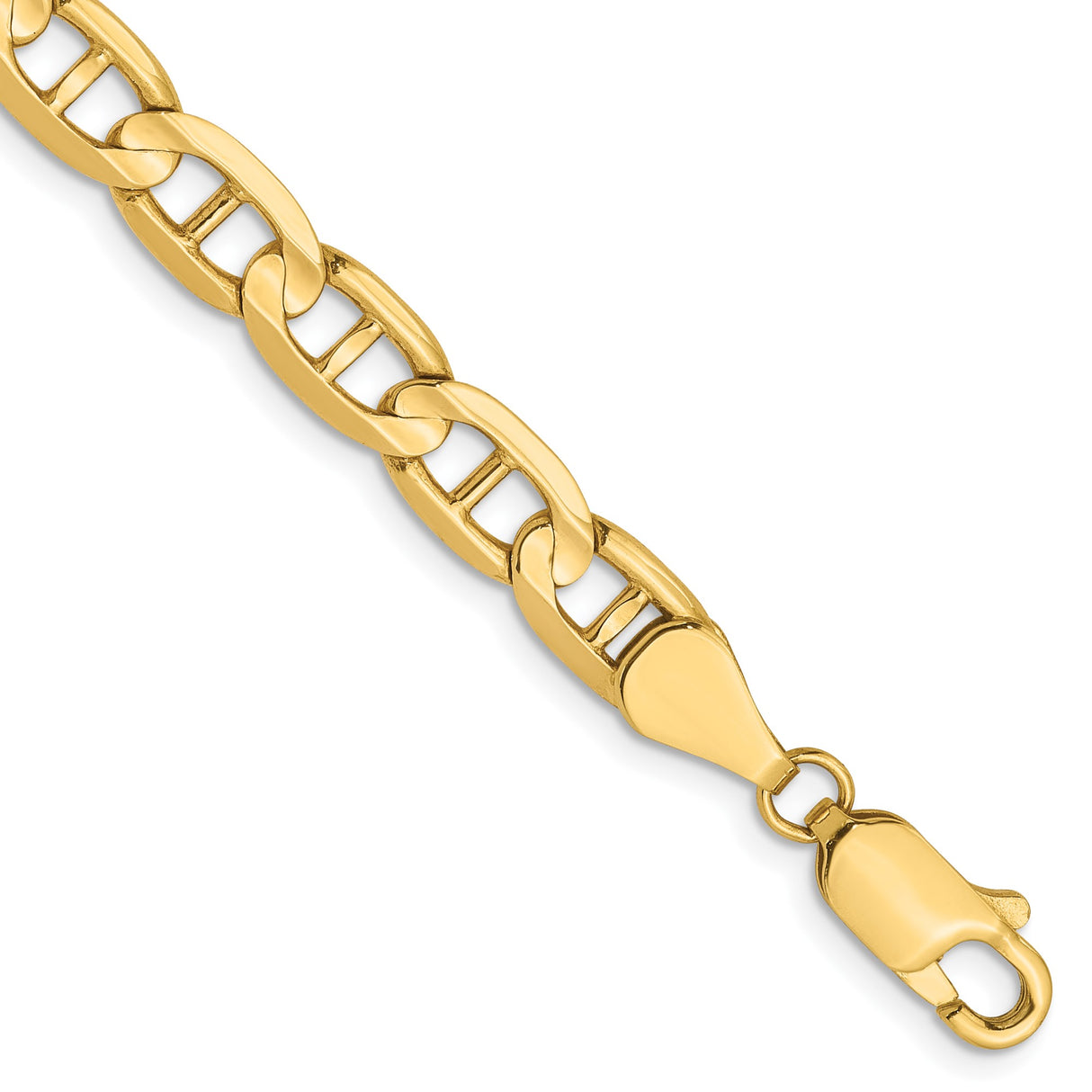 14K Yellow Gold 5.25 mm Polished Chain Bracelet, Solid