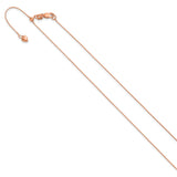 14K Rose Gold 0.55 mm Box Chain Necklace, Polished