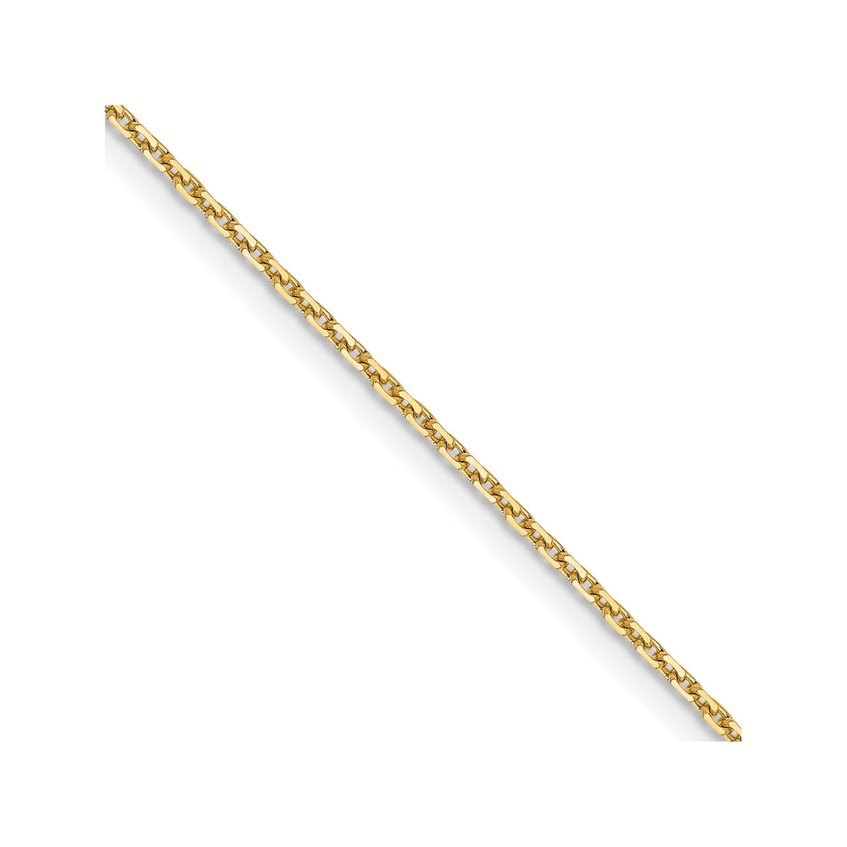 14K Yellow Gold 1.05 mm Polished Chain Necklace detail view