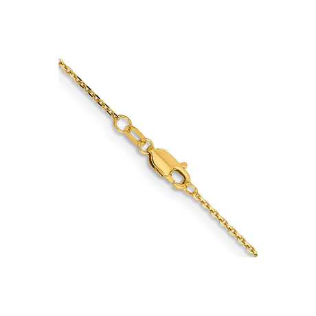14K Yellow Gold 1.4 mm Polished Chain Necklace alternate angle