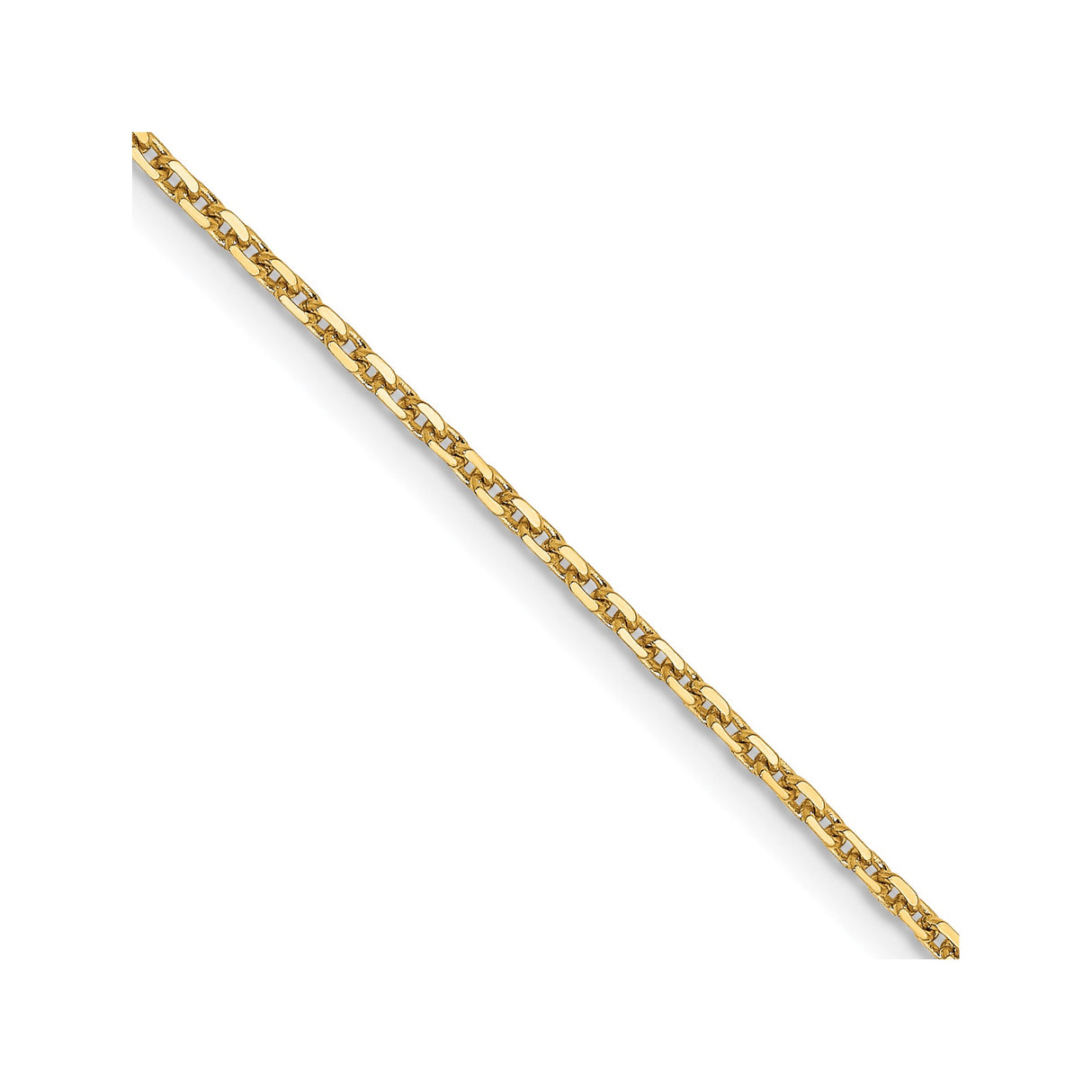14K Yellow Gold 1.4 mm Polished Chain Necklace detail view