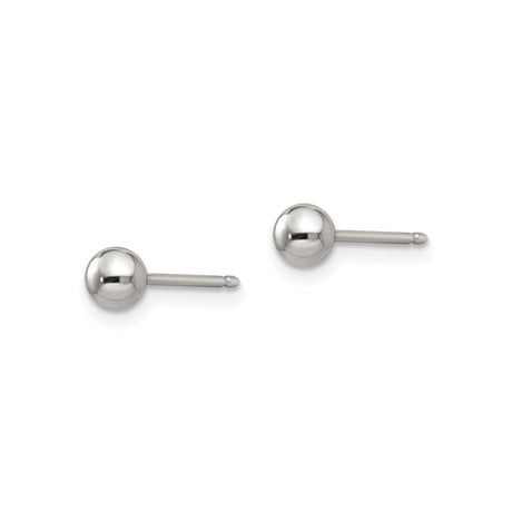 Stainless Steel Stud Earrings, Hypoallergenic Ball Post with Polished Finish, Unisex Minimalist Design
