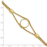 14 mm 14k Yellow Gold coin bezel for 14 mm Coin — size reference (ruler)