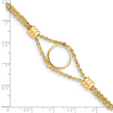 14 mm 14k Yellow Gold coin bezel for 14 mm Coin — size reference (ruler)