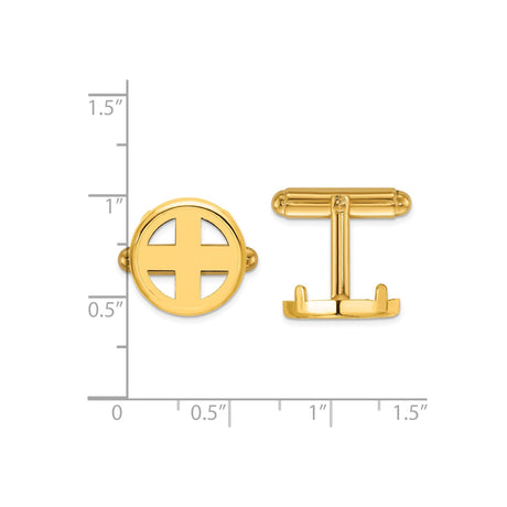 14 mm 14k Yellow Gold coin bezel for 14 mm Coin — size reference (ruler)