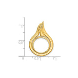 14 mm 14k Yellow Gold coin bezel for 14 mm Coin — size reference (ruler)