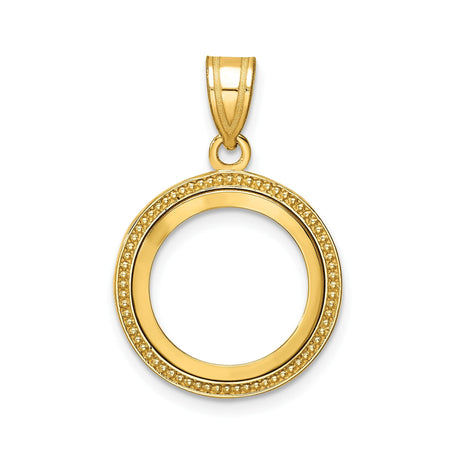 14 mm 14k Yellow Gold coin bezel for 14 mm Coin