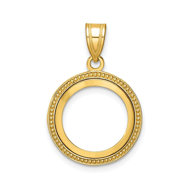 14 mm 14k Yellow Gold coin bezel for 14 mm Coin