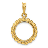 14 mm 14k Yellow Gold coin bezel for 14 mm Coin