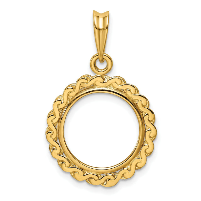 14 mm 14k Yellow Gold coin bezel for 14 mm Coin