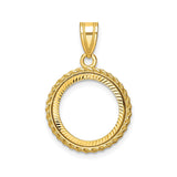 14 mm 14k Yellow Gold coin bezel for 14 mm Coin