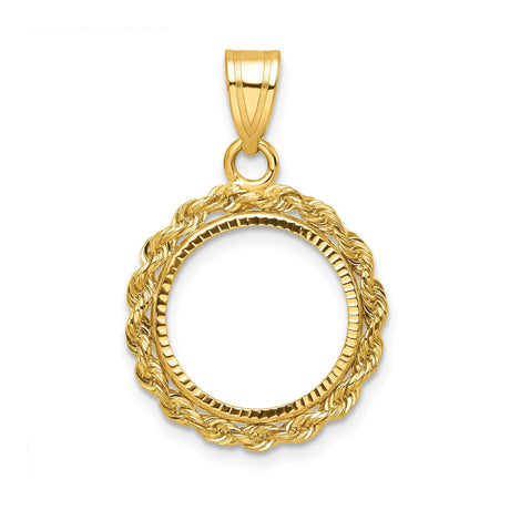 14 mm 14k Yellow Gold coin bezel for 14 mm Coin