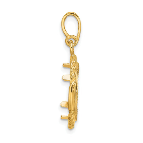 14 mm 14k Yellow Gold coin bezel for 14 mm Coin — alternate view