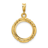 14 mm 14k Yellow Gold coin bezel for 14 mm Coin — additional image