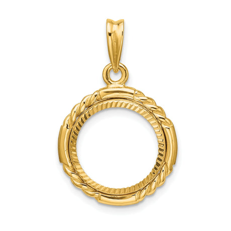 14 mm 14k Yellow Gold coin bezel for 14 mm Coin