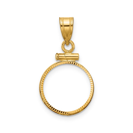 14 mm 10k Yellow Gold coin bezel for 14 mm Coin