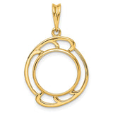 14 mm 14k Yellow Gold coin bezel for 14 mm Coin
