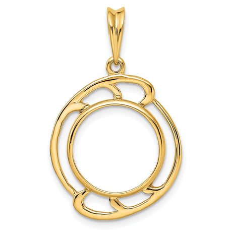 14 mm 14k Yellow Gold coin bezel for 14 mm Coin