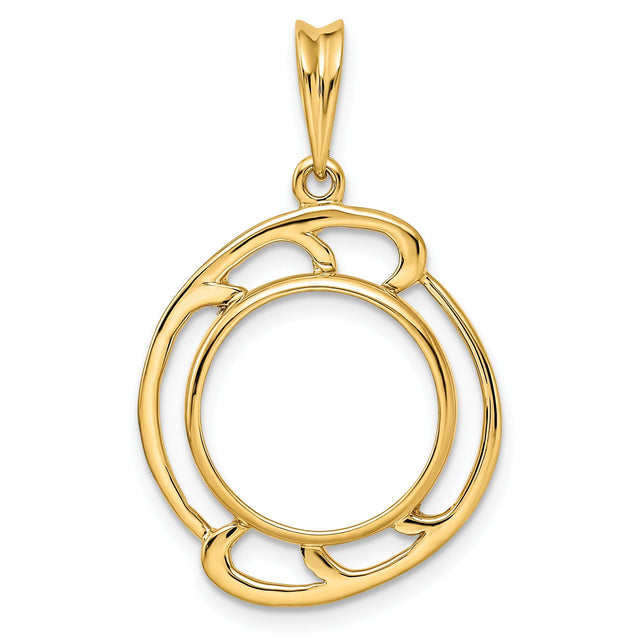 14 mm 14k Yellow Gold coin bezel for 14 mm Coin