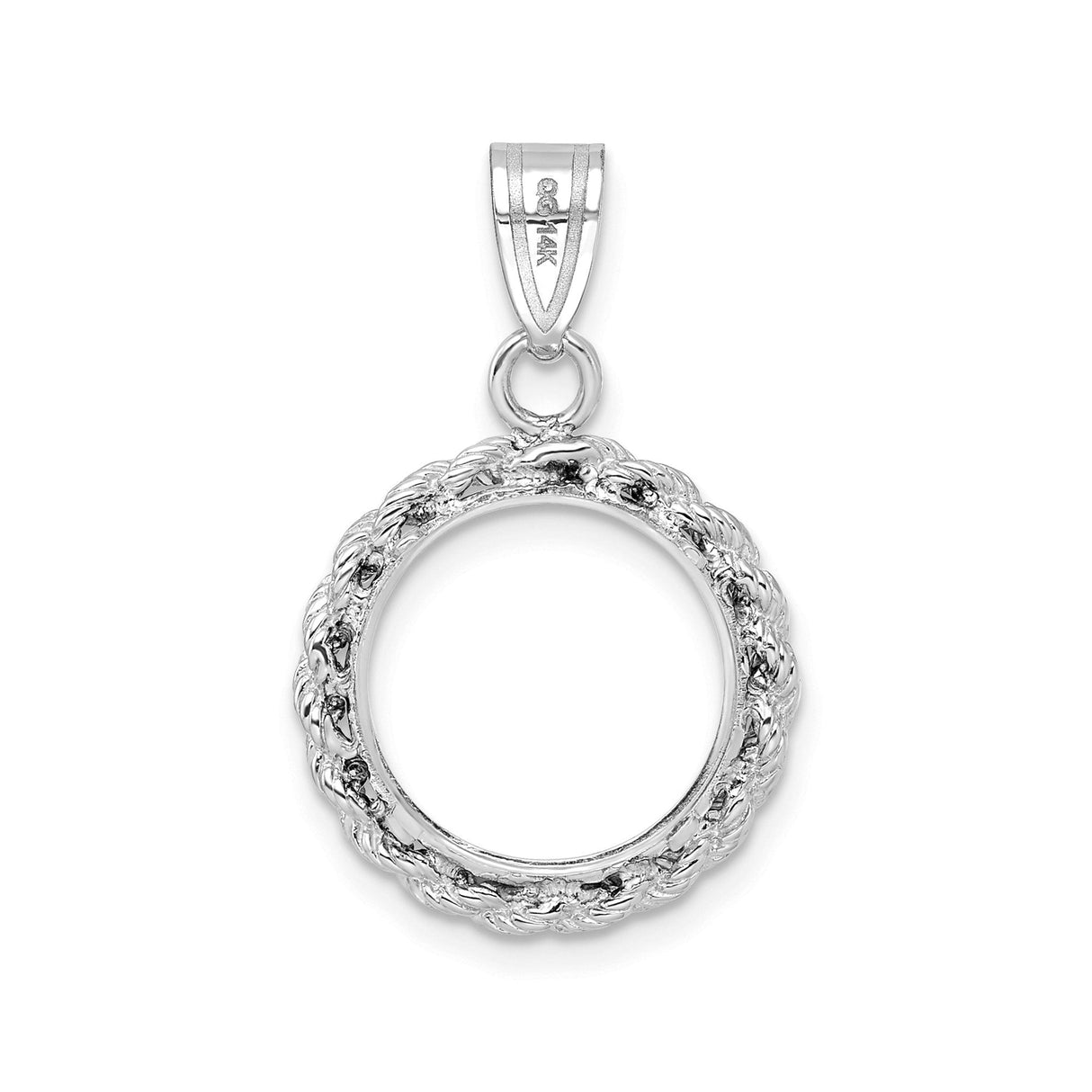 14 mm 14k White Gold coin bezel for 14 mm Coin — additional image