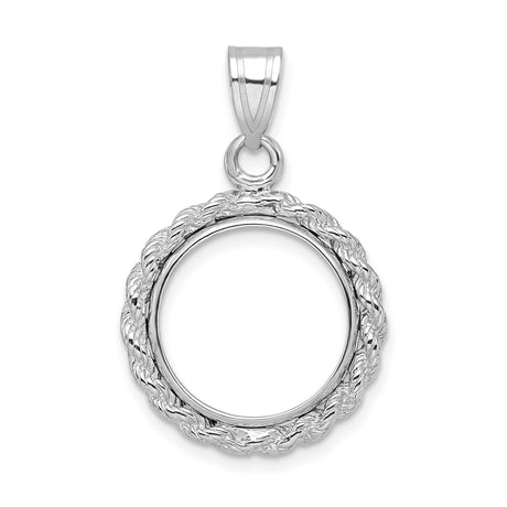 14 mm 14k White Gold coin bezel for 14 mm Coin
