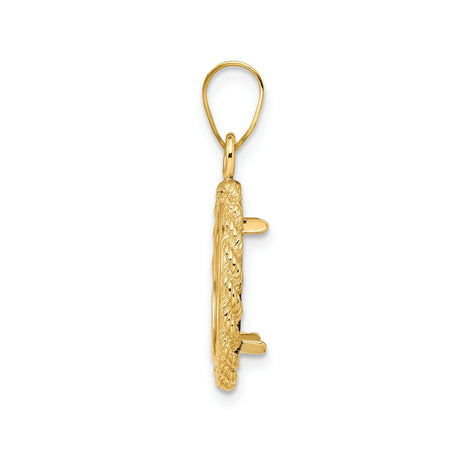 14 mm 14k Yellow Gold coin bezel for 14 mm Coin — alternate view