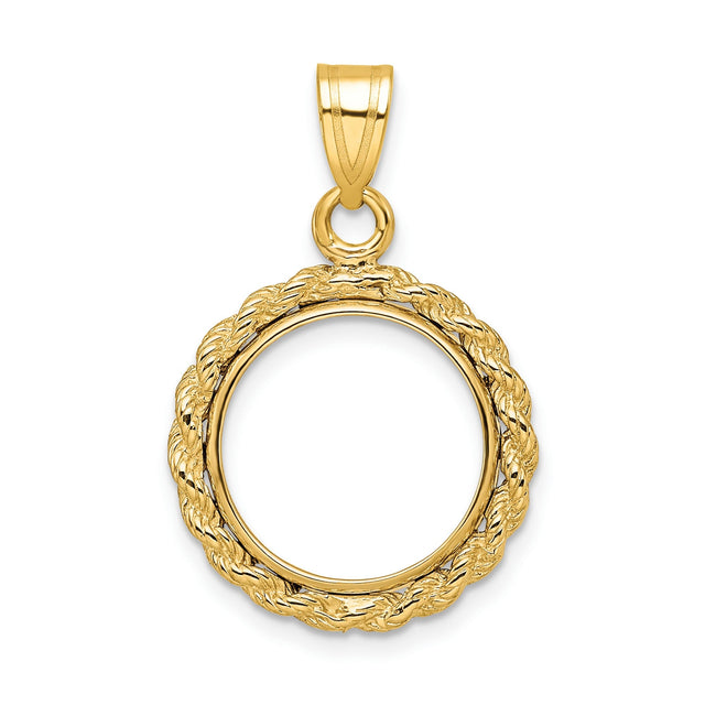 14 mm 14k Yellow Gold coin bezel for 14 mm Coin
