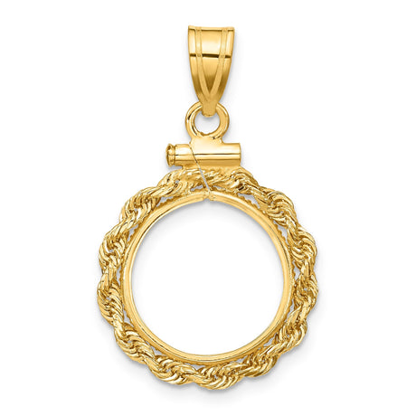 14 mm 10k Yellow Gold coin bezel for 14 mm Coin