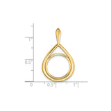 14 mm 14k Yellow Gold coin bezel for 14 mm Coin — size reference (ruler)
