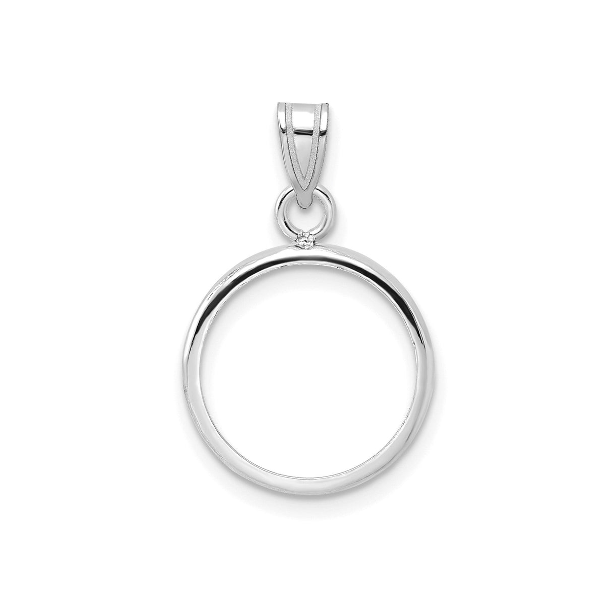 14 mm 14k White Gold coin bezel for 14 mm Coin