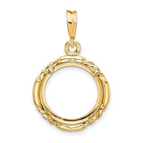 14 mm 14k Yellow Gold coin bezel for 14 mm Coin — additional image