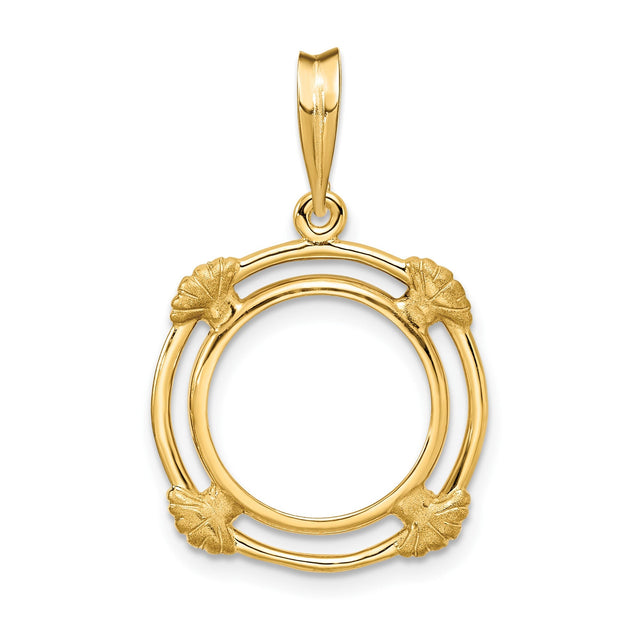 14 mm 14k Yellow Gold coin bezel for 14 mm Coin