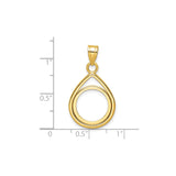 14 mm 14k Yellow Gold coin bezel for 14 mm Coin — size reference (ruler)
