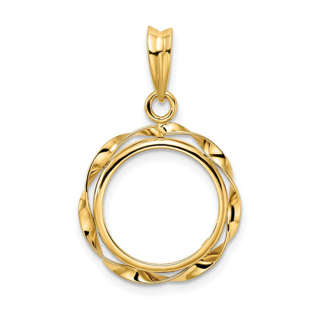 14 mm 14k Yellow Gold coin bezel for 14 mm Coin